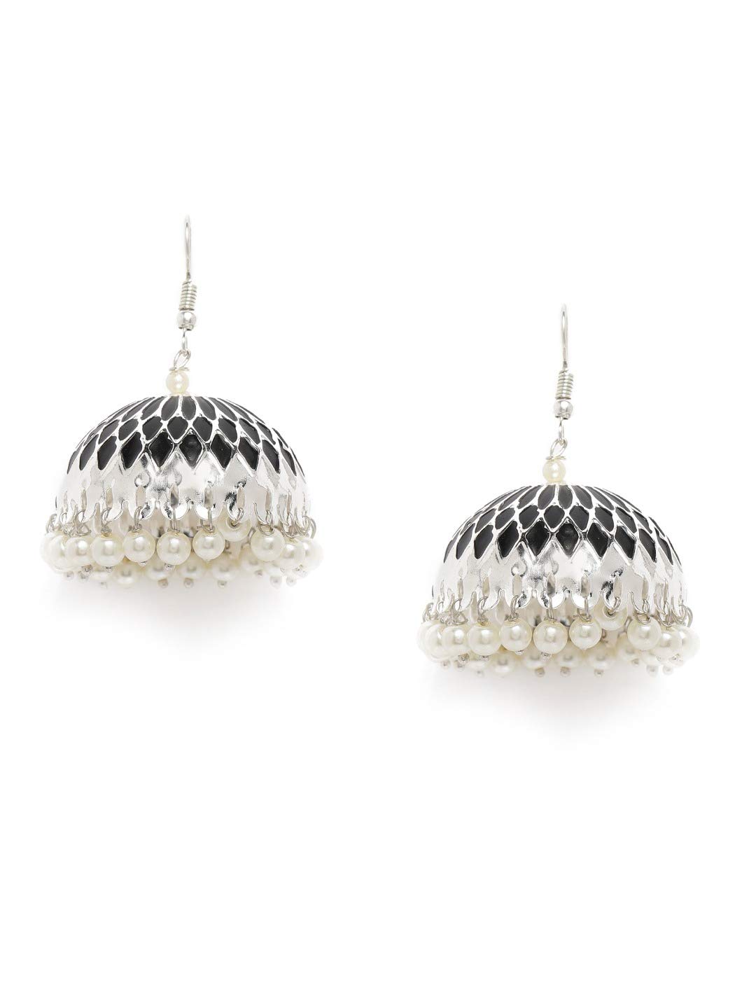 ZAVERI PEARLS Jhumki Earrings for Women (Silver) (ZPFK9827) (B08PRY13QL) Amazon Price History, Amazon Price Tracker