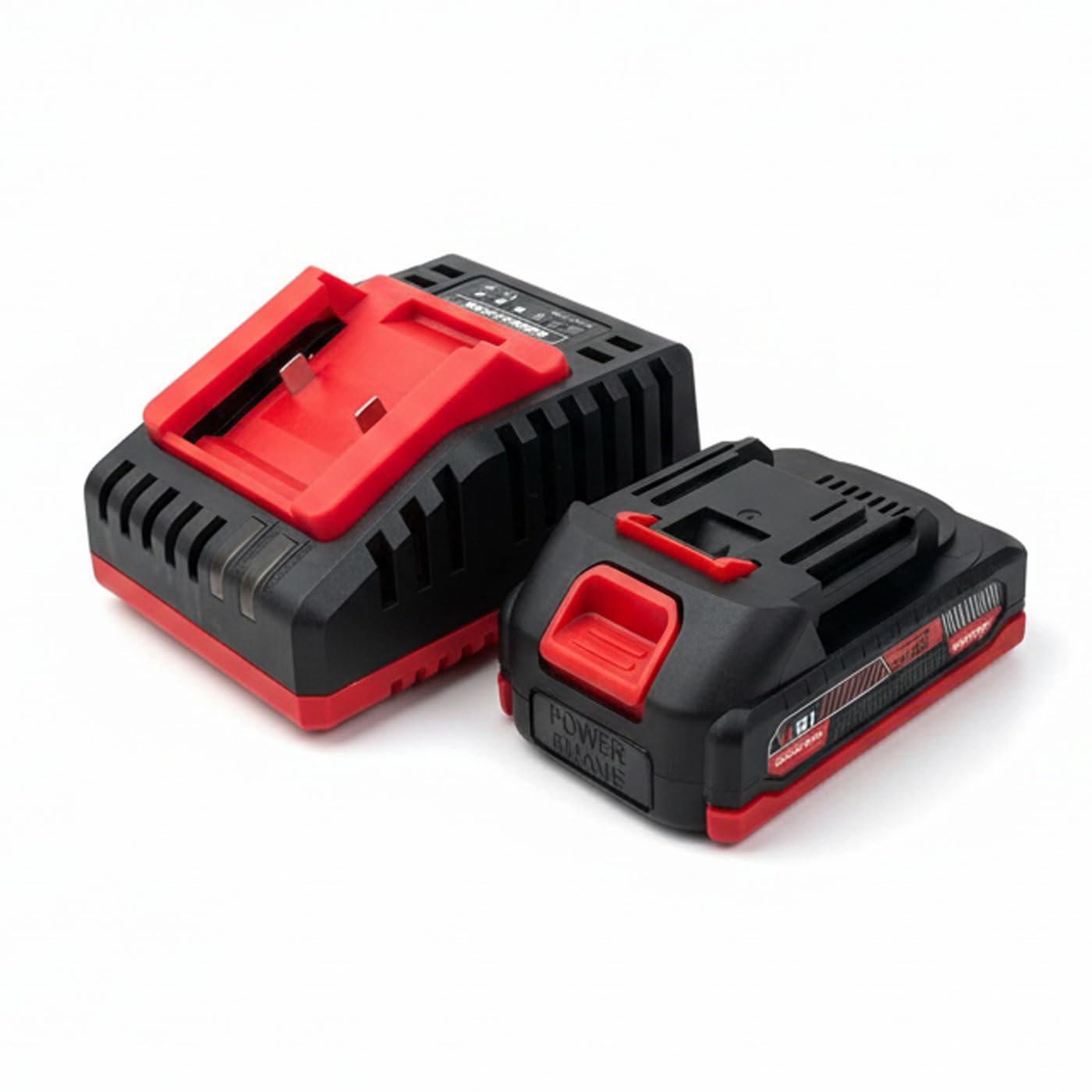 Caricabatterie Rapido con Batterie 21V 2.0aH al Litio – Ricarica Veloce per Utensili da Giardino e Potatura, Alta Potenza e Lunga Durata