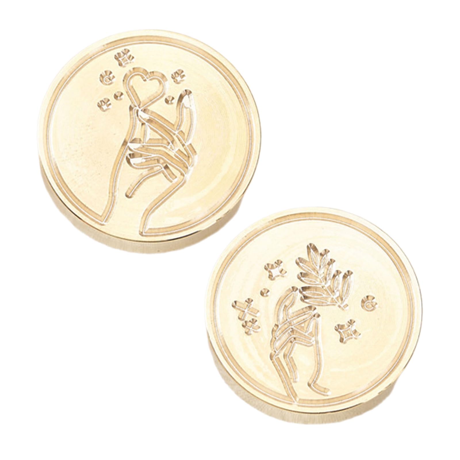 Nucelit 2Pcs Wedding Sealing Stamp Head for Wedding Invitations Envelope Scrapbooking Embossed Sealing Stamp Replacements Letter Accessory