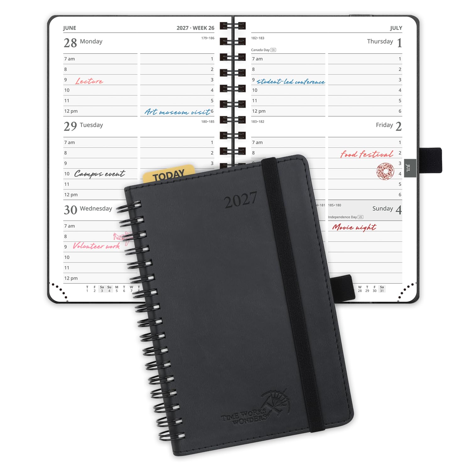 POPRUN Pocket Diary 2027 Week to View A6 Soft Cover Small Spiral Diary โ image 1