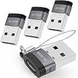 USB C to USB Adapter (4 Pack),USB-C Female to USB Male, Type C to USB A Converter Compatible with Apple MagSafe, iPhone 11 12 13 14 15 Pro Max, Samsung Galaxy Note,Google Pixel etc, Grey