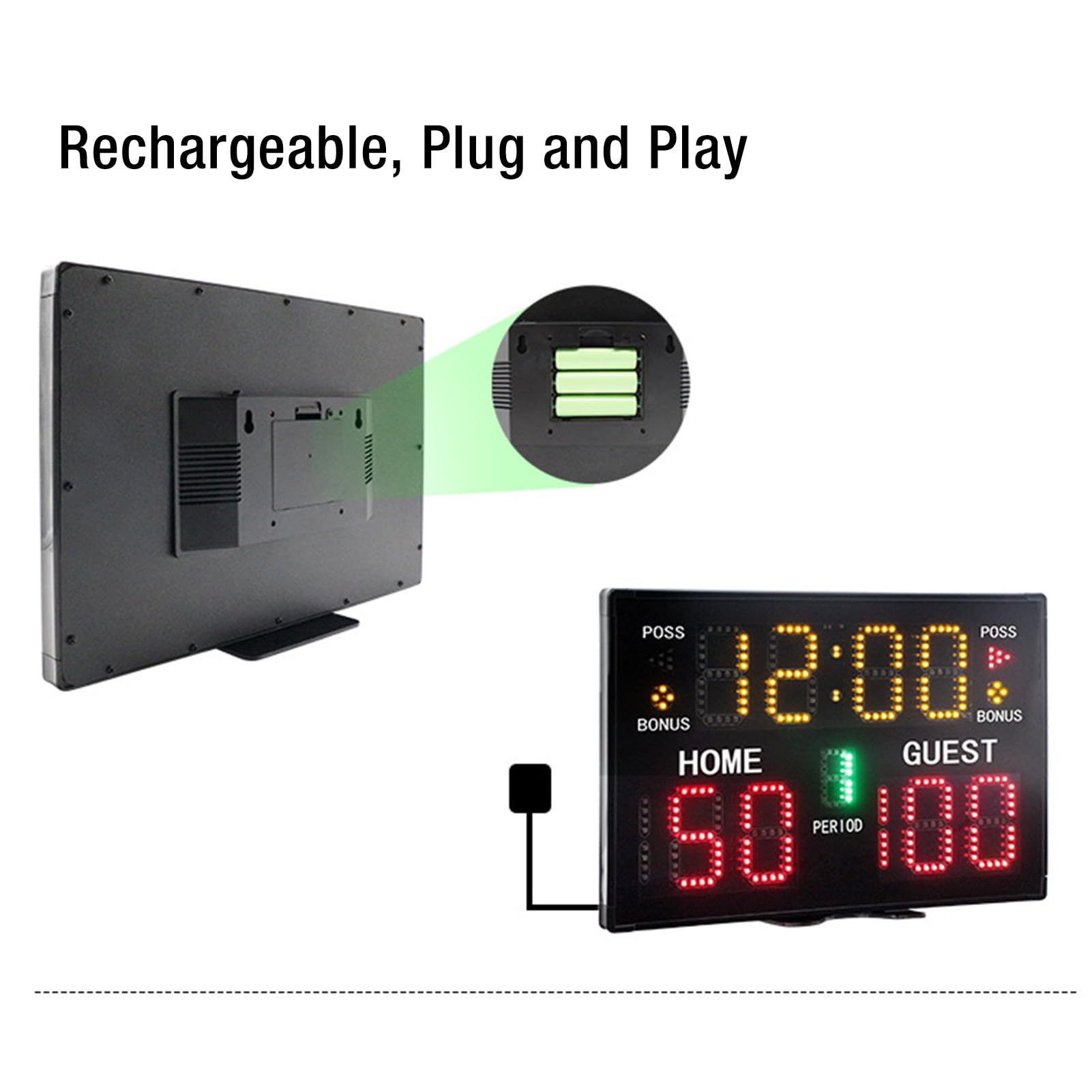 Amazon | 電子スコアボード タイマー付き 15桁 LEDディスプレイ 卓上