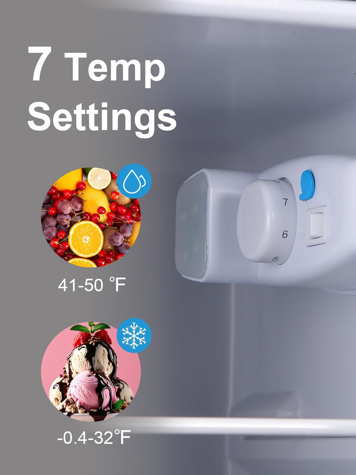 Krib Bling Refrigerator With Freezer 3.8 Cu.Ft With 7 Level Adjustable Thermostat Control 2 Door Lock Fresh Energy Saving Top-Freezer Compact Refrigerator Black on Fridge.com - View 6