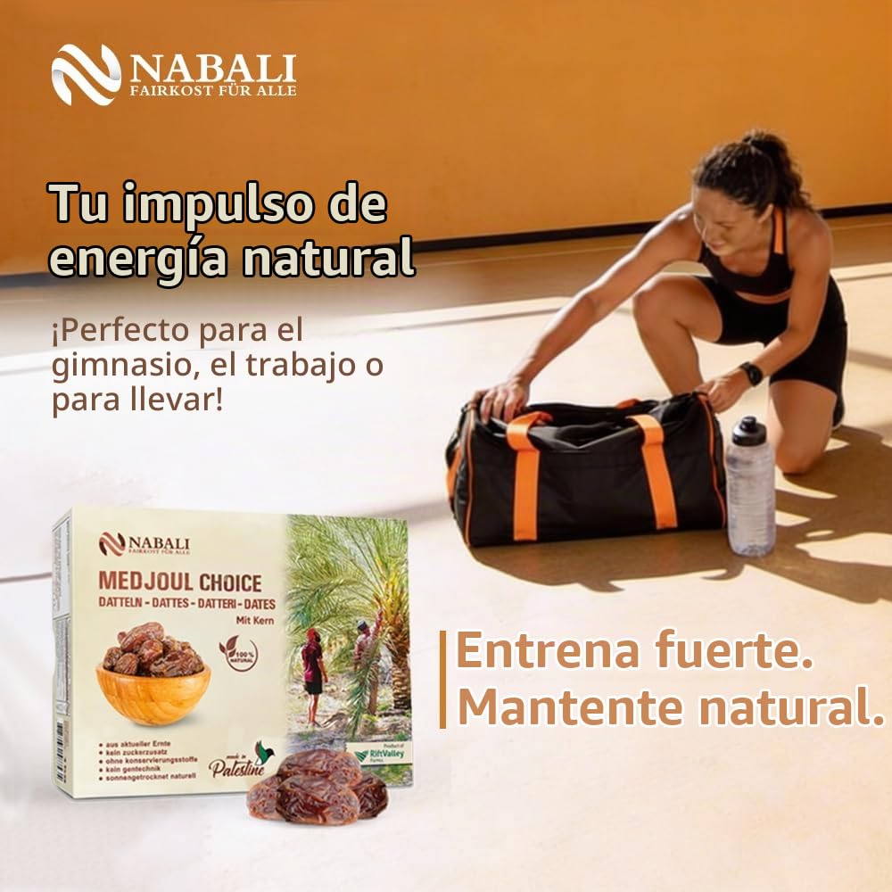 NABALI ALIMENTO DE COMERCIO JUSTO PARA TODOS Dátiles Khudri I Productos de calidad-100% natural aromático fresco oriental & vegano I Dátiles Khudri con sabor a miel & caramelo I Origen:Qassim (1 kg)