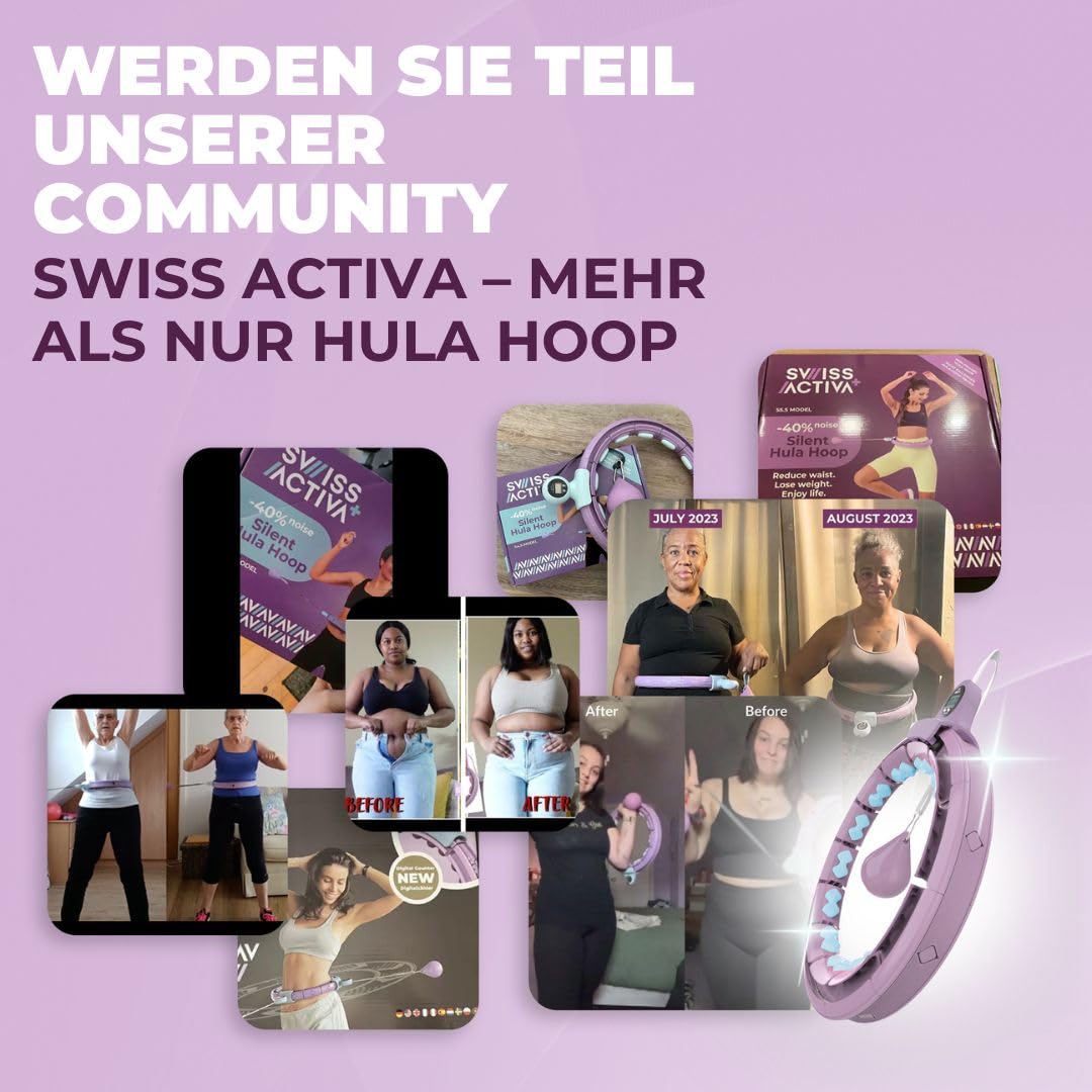 Swiss Activa+ Leiser Hula-Hoop-Reifen mit Taillentrainer