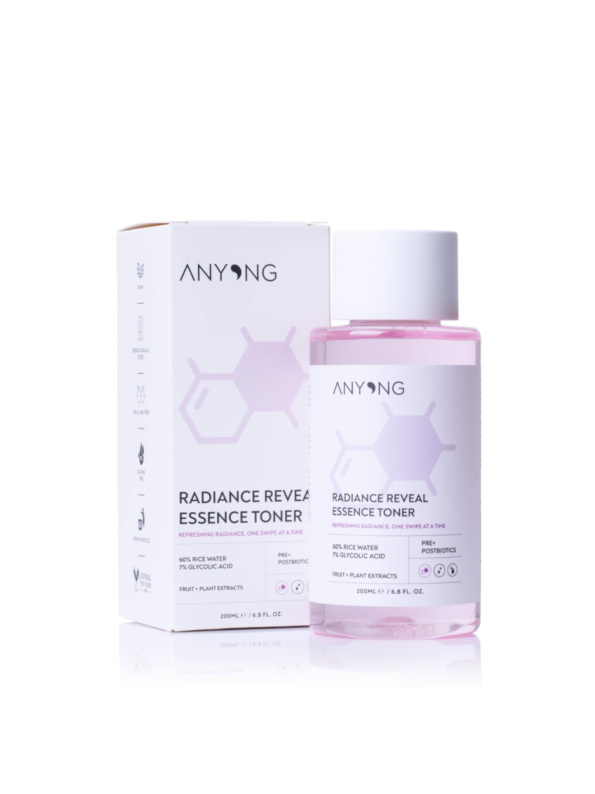 Anyong Glikolik Asit%7 Leke Karşıtı, Yenileyici, Aydınlatıcı Tonik 200 ml (%60 Pirinç Suyu&Meyan Kökü)