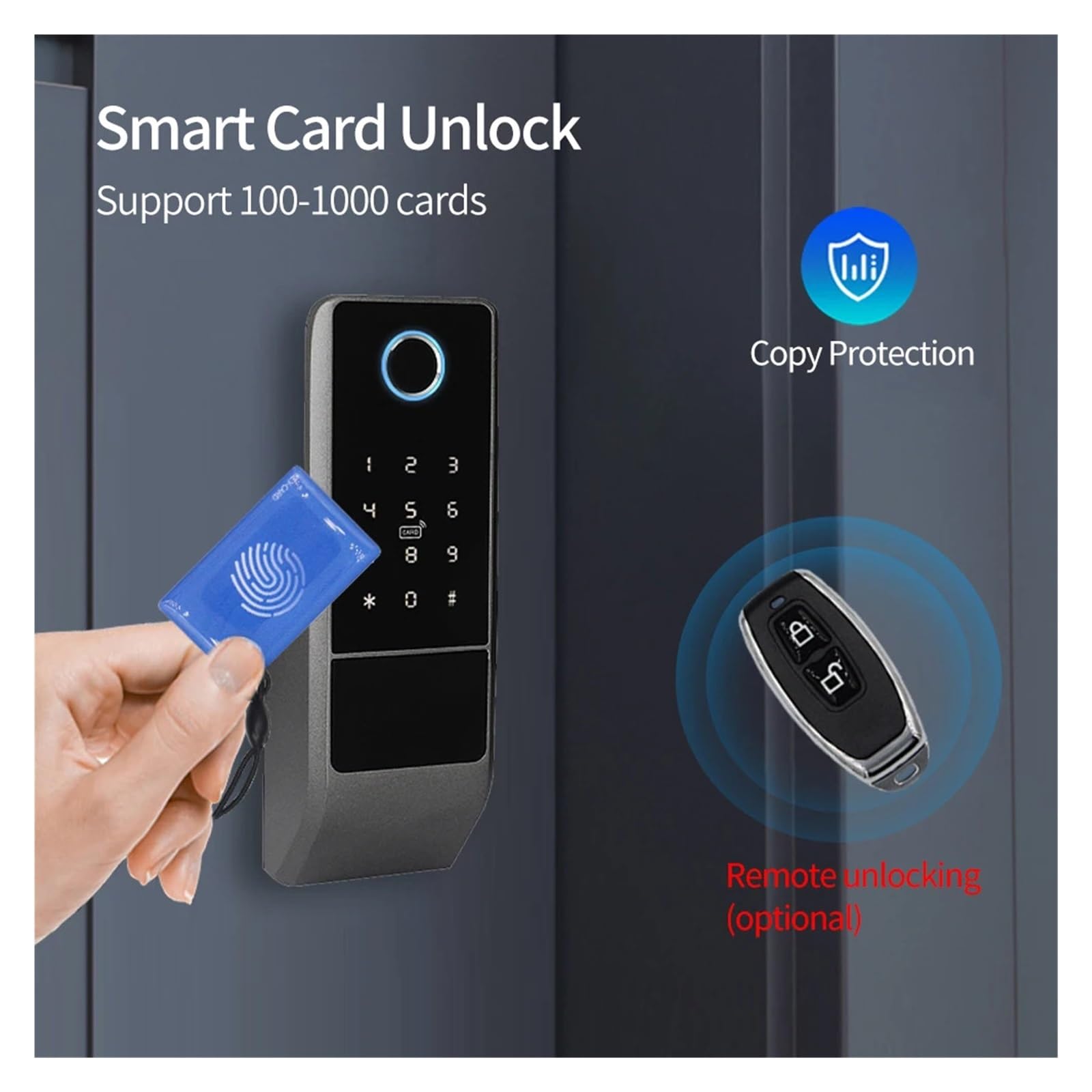 Serratura Intelligente, Serratura for porta intelligente senza chiave con codice di accesso for serratura for cancello esterno impermeabile impronta digitale Bluetooth