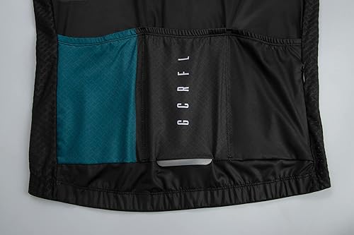 Miniatura 5 de GCRFL Camiseta de ciclismo para hombre, manga larga, camiseta de ciclismo de carretera, bolsillo con cremallera, ligera, ajuste profesional UPF 50+