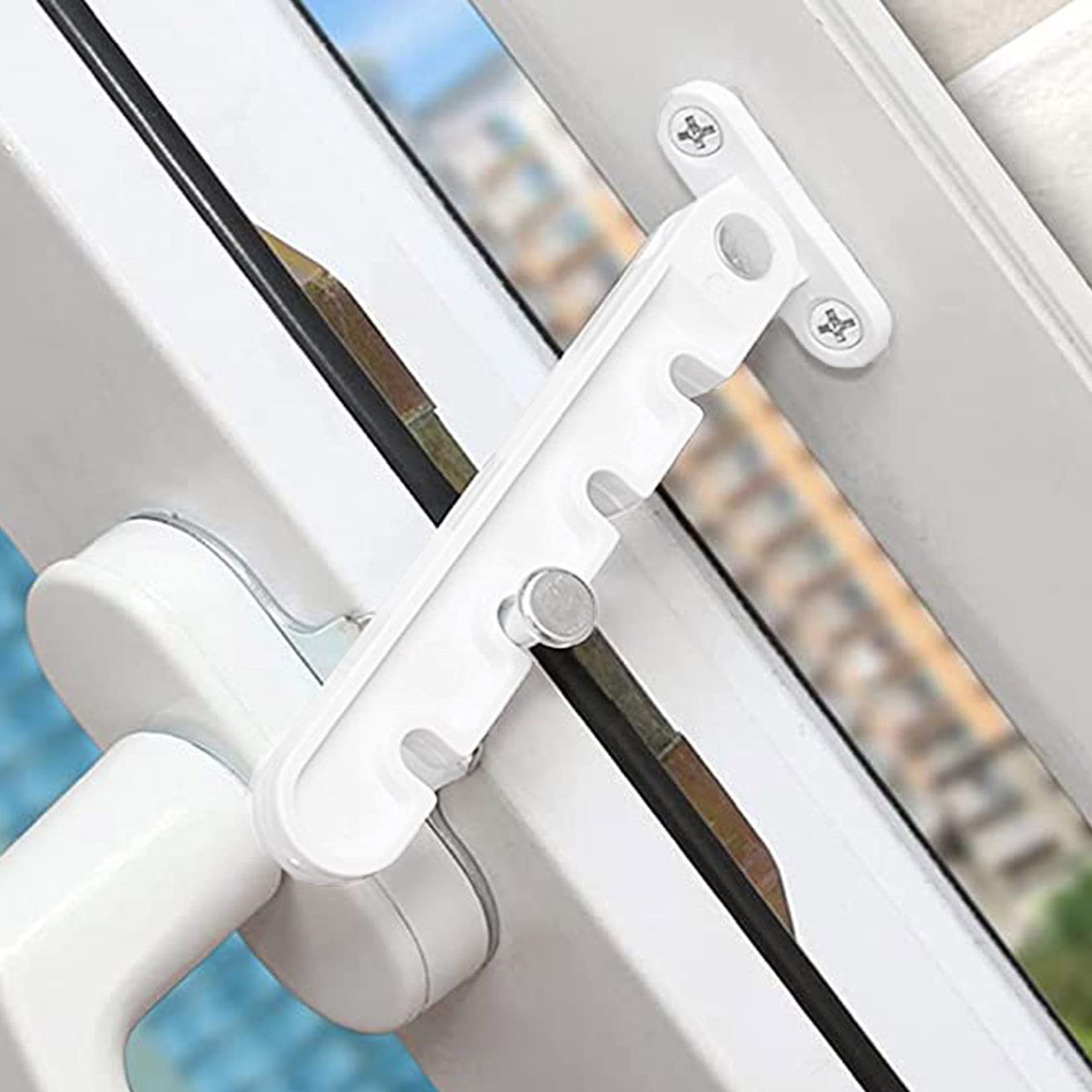 Serratura di sicurezza, limitatore di finestra ant Window Restrictor Security Lock,Child Window Limiter 2/3 Pcs for UPVC Windows Ventilation Restrictor,Baby Safety Lock Adjustable (1 Set)(4 Set)