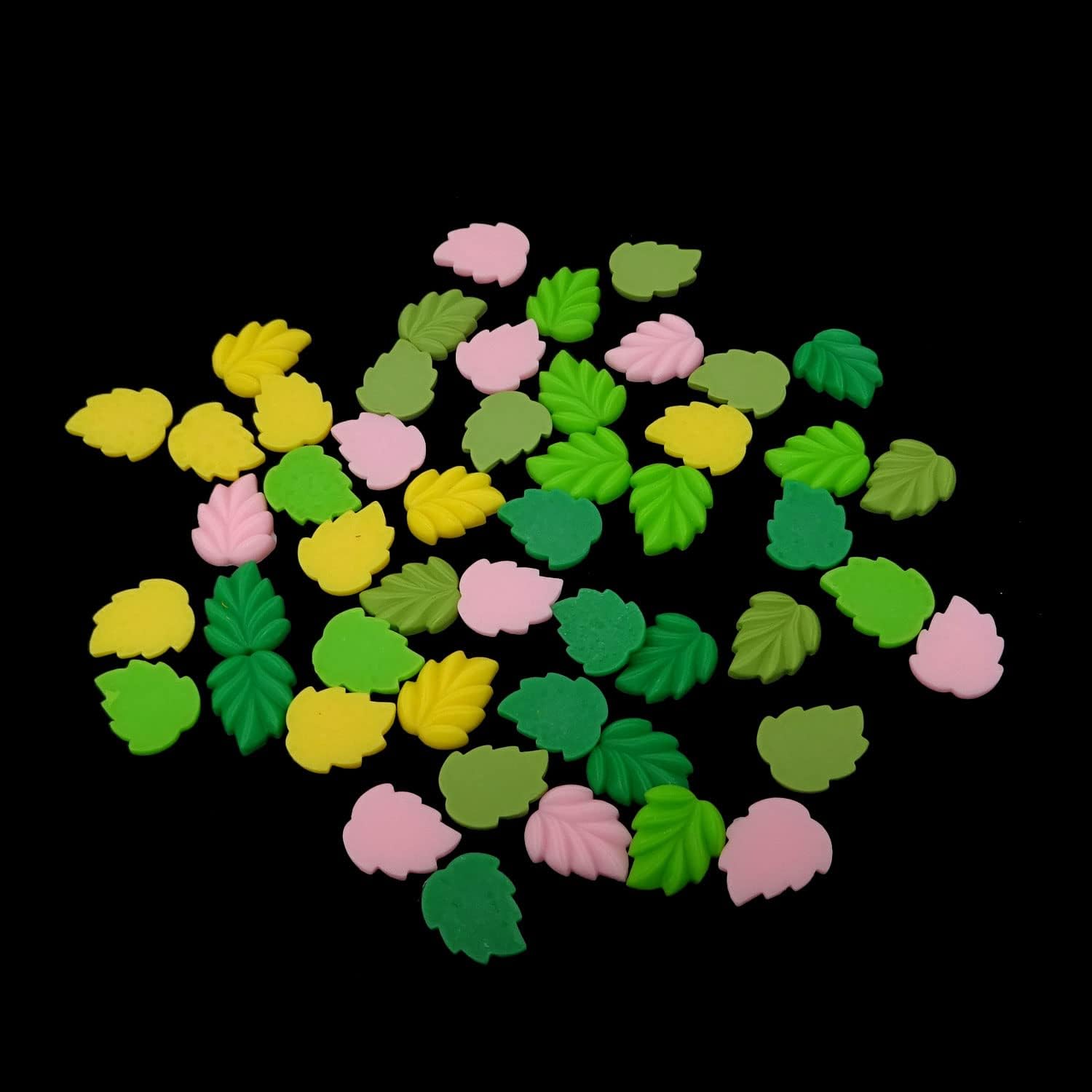 Honbay 50PCS Resin Leaf Cabochons Tree Leaves Flatback Beads Slime Charms for Scrapbooking, Hair Clip, Phone Case, DIY Crafts (5 Color) image 5