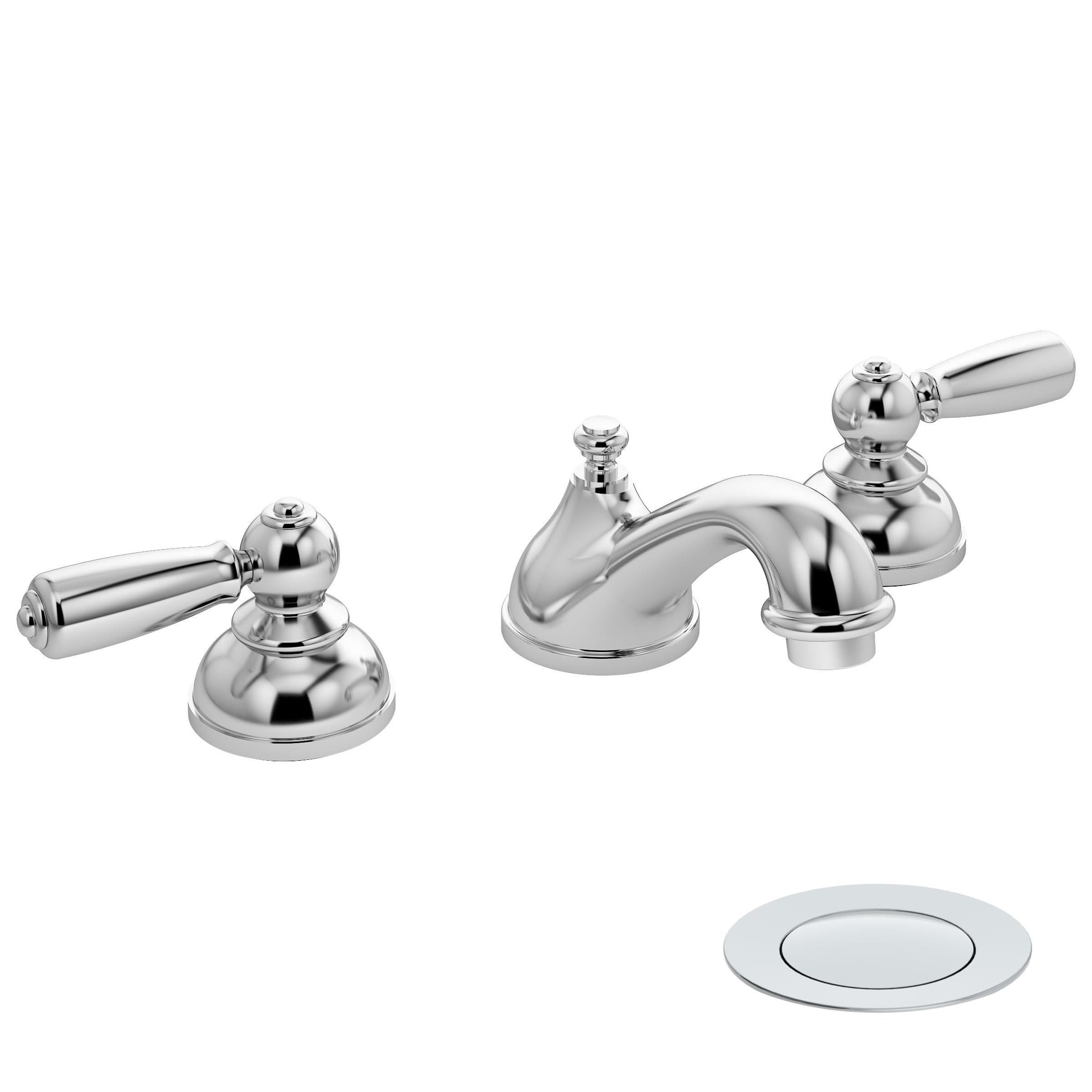 Allura 8 Widespread Two-Handle Low-Flow Bathroom Faucet with Push Pop Drain Assembly (1.0 GPM)