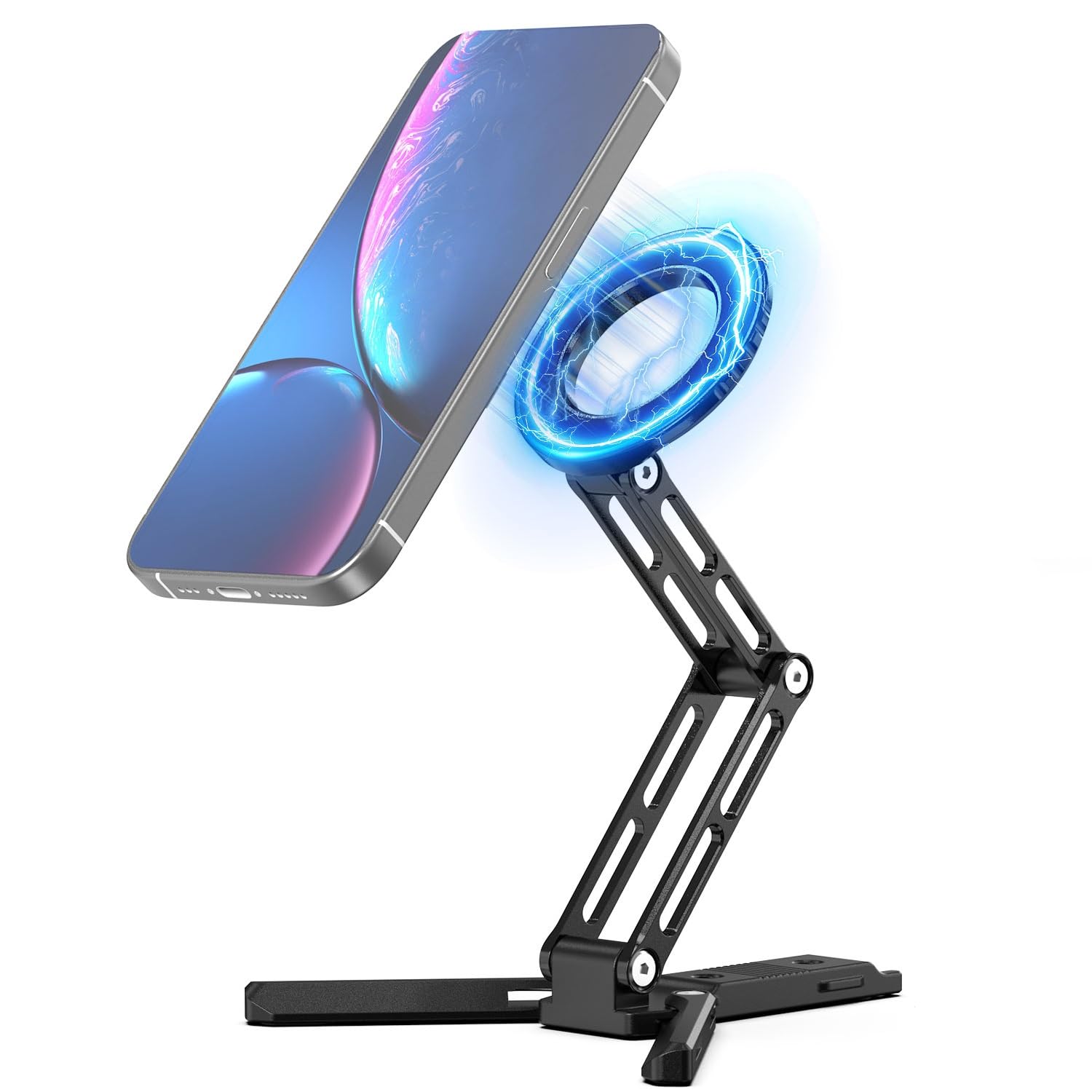 CAMBOFOTO Magnetic Phone Tripod for iPhone Black Aluminum Mini Tripod Stand