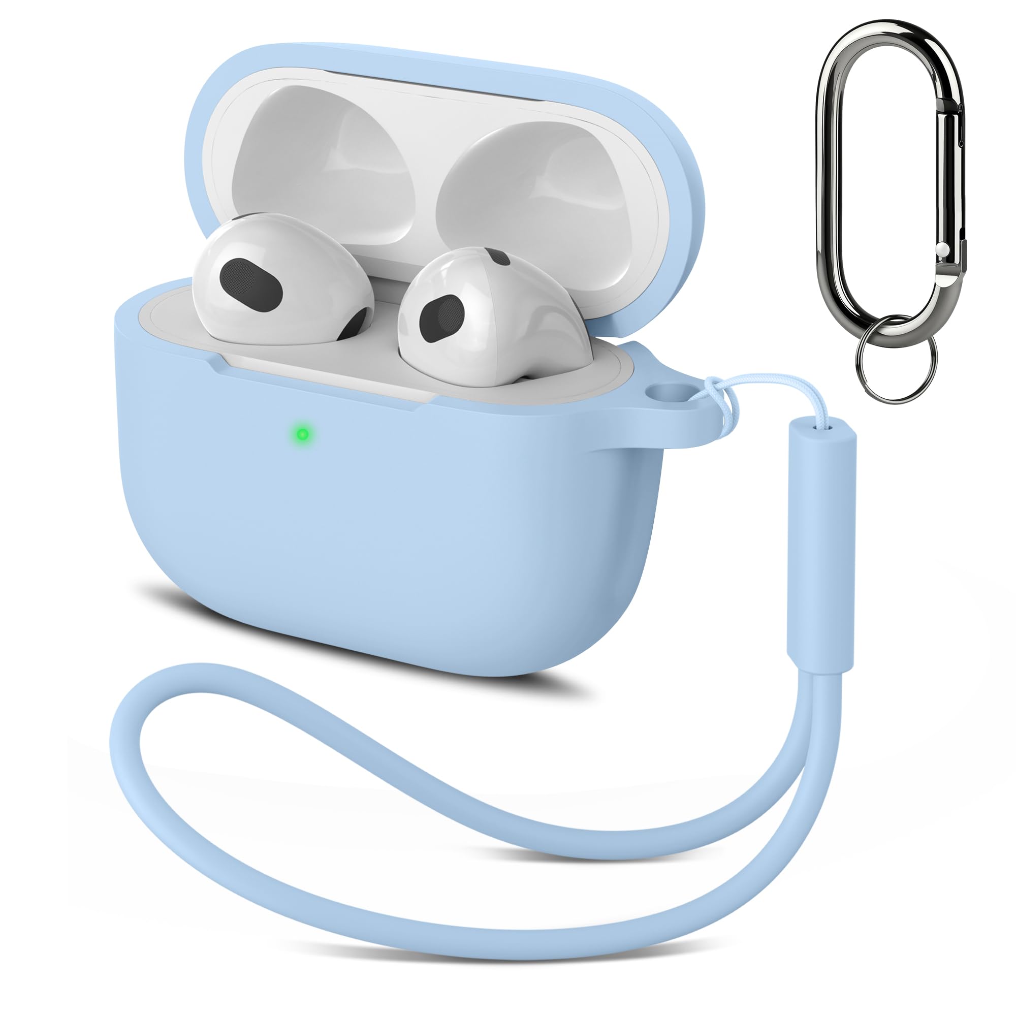 Tobfit Case for AirPods Pro 2 Case Cover – Soft Silicone Protective Cover for Apple AirPods Pro 2nd & 1st Case for Women & Men, Accessories with Keychain & Lanyard - Denim Blue-image-1