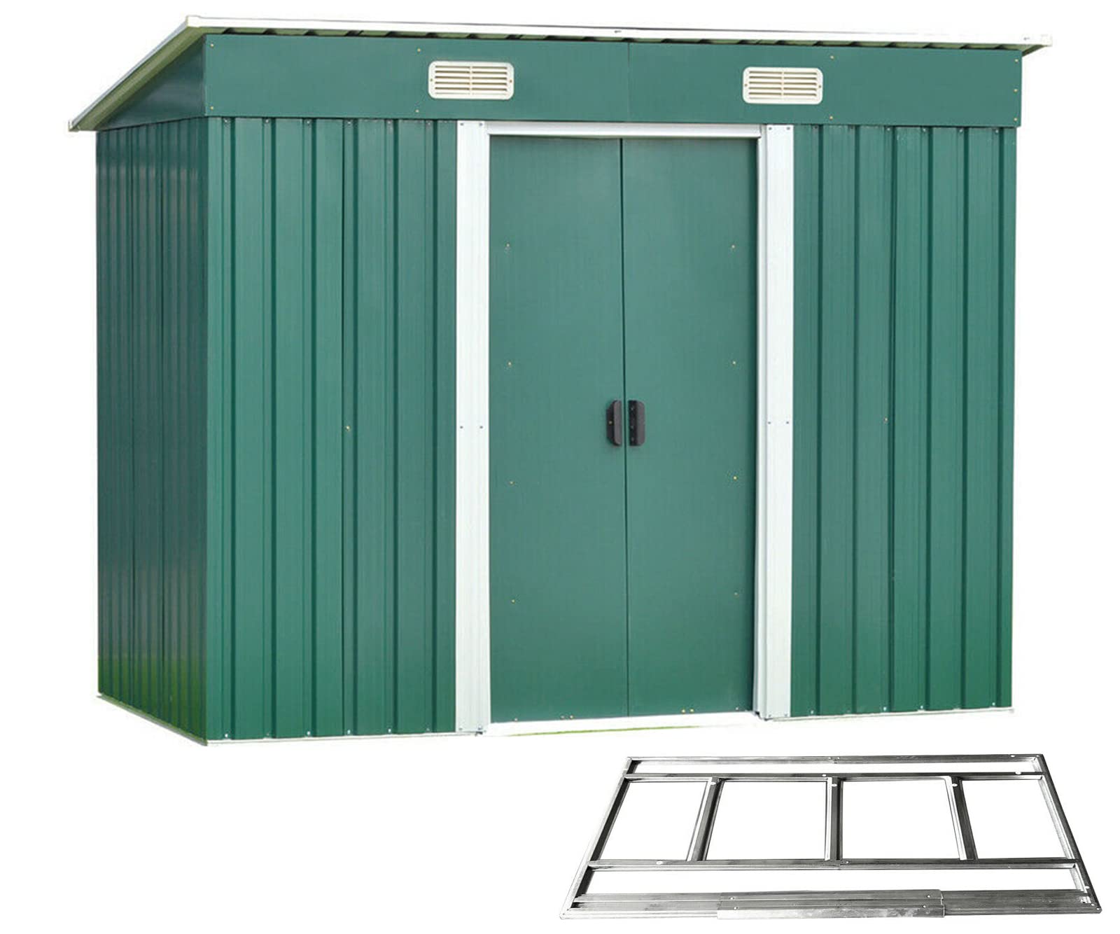 Buy NP Garden Shed Outdoor Sheds Green, 8 x 4 ft Metal Garden Storage Shed Outdoor Storage Sheds