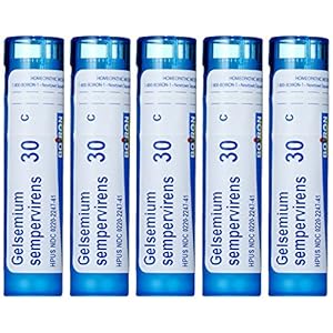 Boiron Gelsemium Sempervirens 30C (Pack of 5), Homeopathic Medicine for Stage Fright, Apprehension and Fever,5 Count (Pack of 1)