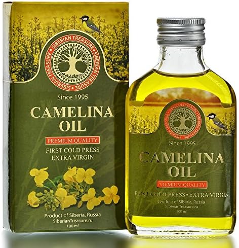 Siberian Camelina Oil, Premium Quality, Extra Virgin, First Cold Press, 100 ml (3.4 Fl Oz)