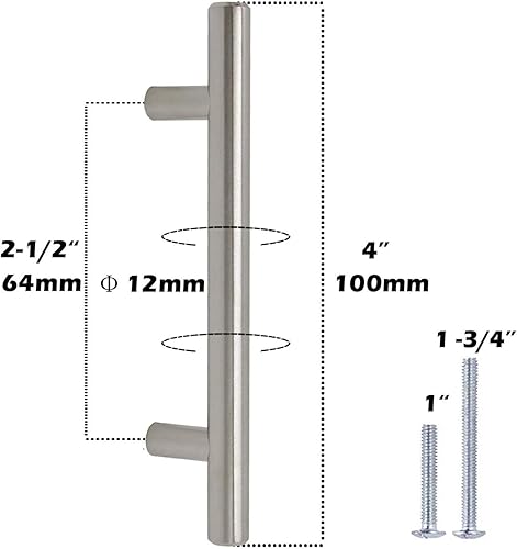Miniatura 4 de Manija con forma de T para cajones, de la marca Gobrico, pack de 30