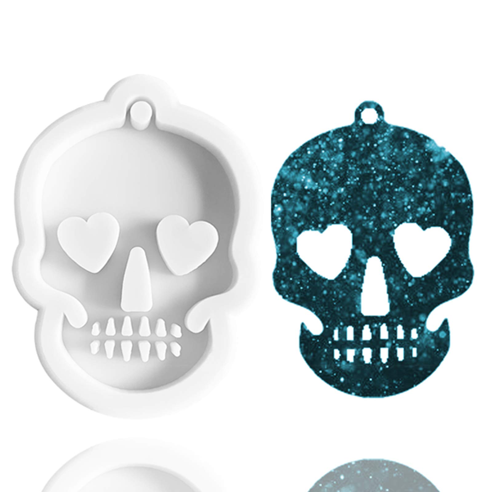 Halloween Ghost Head Skull Silicone Keychains Mould Fondant Mold Earrings Gum Paste Pudding Candy Trinket Desserts Cupcake Cake Topper Decoration Jelly Shot Trinket