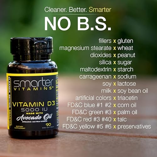 Miniatura 3 de Smarter Vitamina D3 5000 UI en aceite de aguacate 125mcg - 90 mini cápsulas blandas