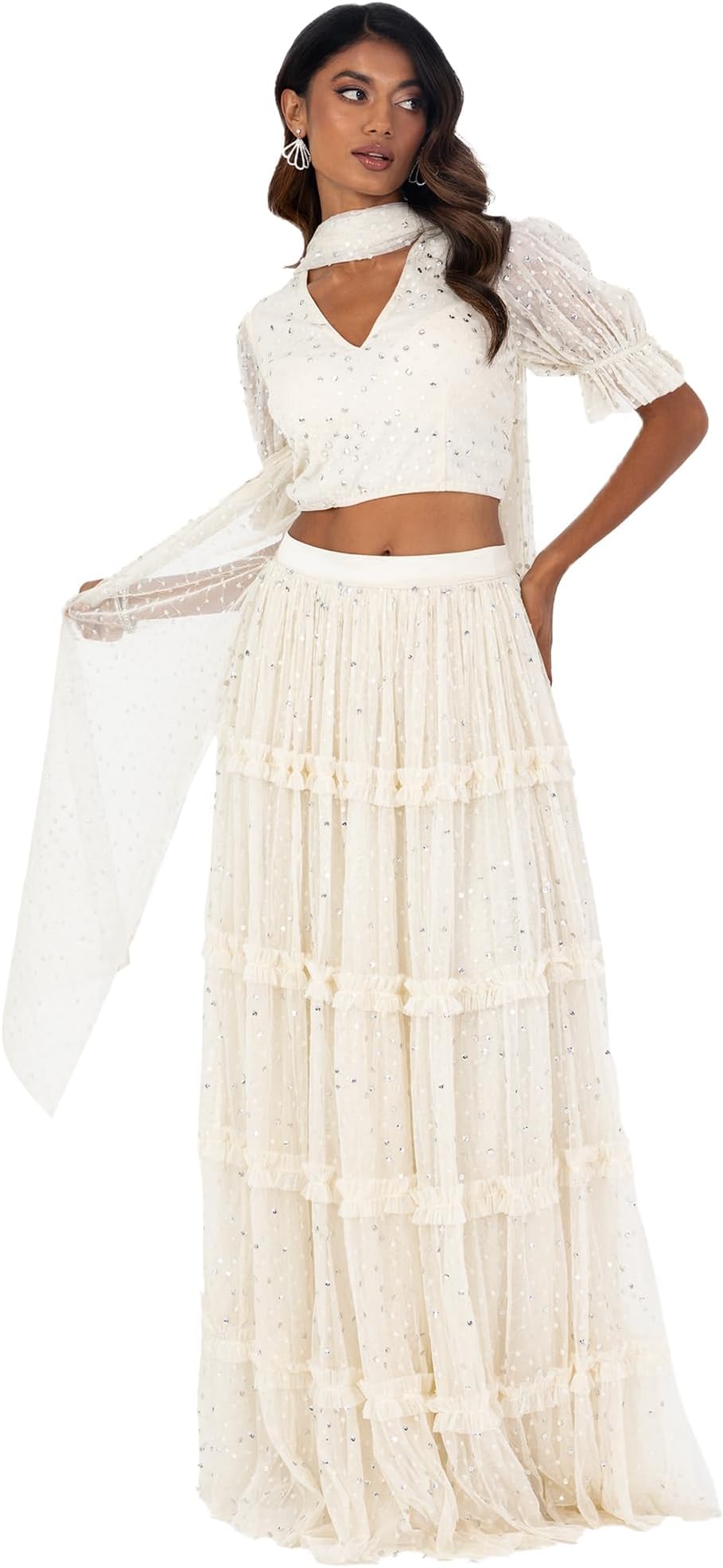 Women's Indian Traditional Dress for Women Outfit Lengha Choli Lehenga Saree Skirt and Top Dupatta Coord Set for Wedding Guest Top Skirt Coord (pack of 1)