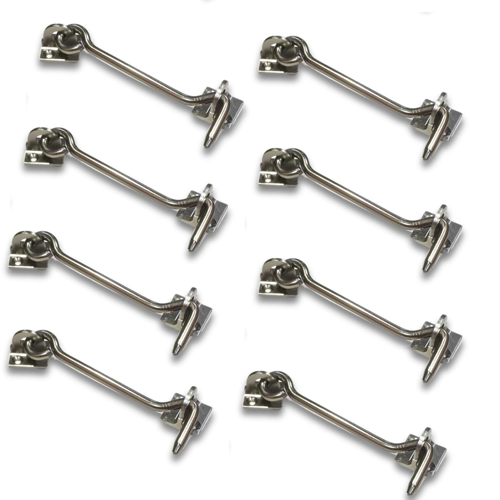 Stainless Steel Finish Gate Hook 5 Inch|Window Stopper | Door Stopper | Heavy Duty Rust Resistant Latch (Total Length 12.5cm) -Pack of Pcs (8) (B0CYJ5YBS8) Amazon Price History, Amazon Price Tracker