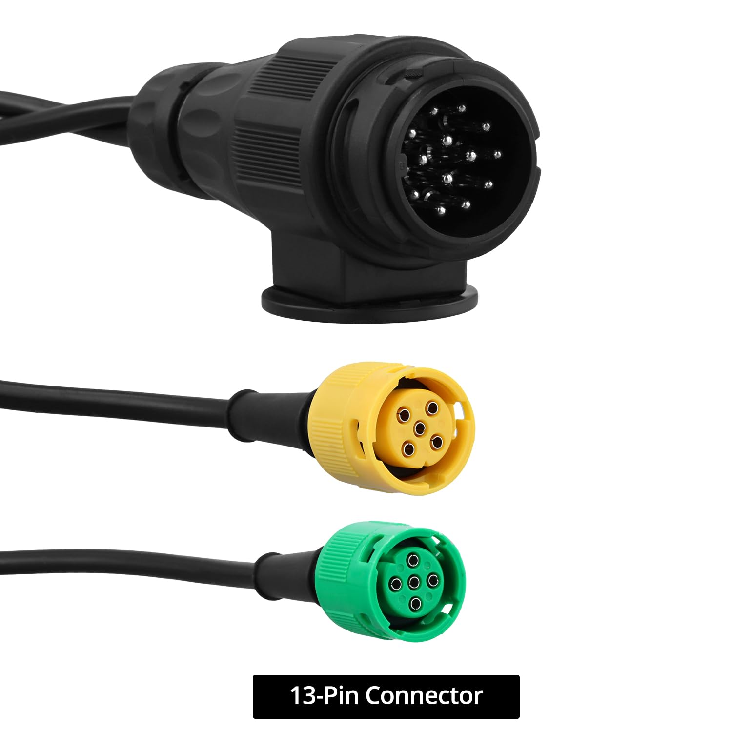 QWORK® Set di Cavi da 5 Metri per rimorchi, da Spina a 13 Pin a 2 Spine a 5 Pin, per luci Posteriori di Illuminazione del rimorchio