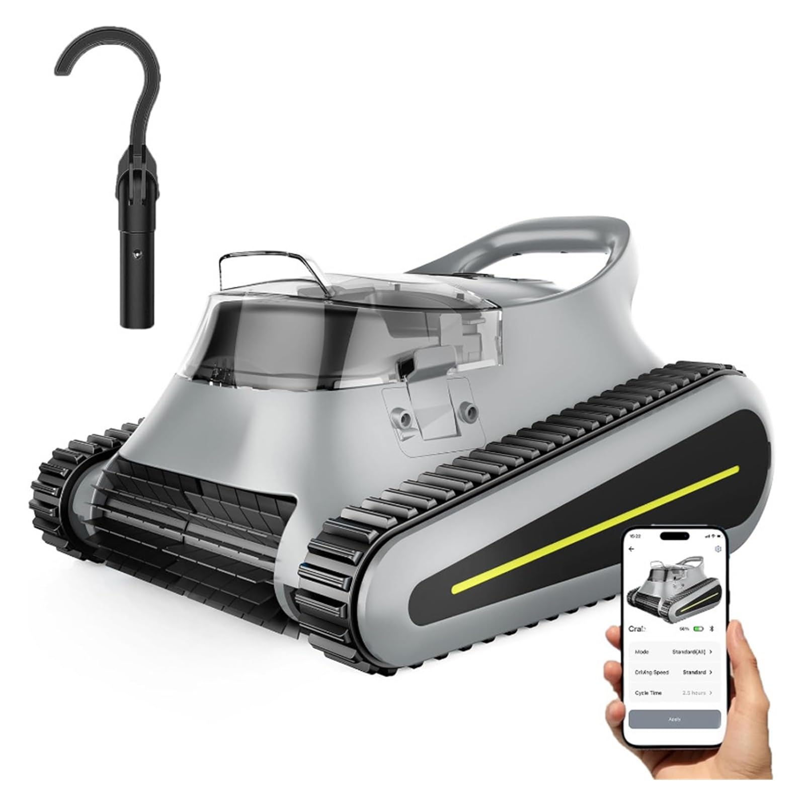 SICWEDIM Robotic Pool Vacuum For Inground Pools: Cordless Robot Cleaners 180W Suction Auto Vacuums Wall