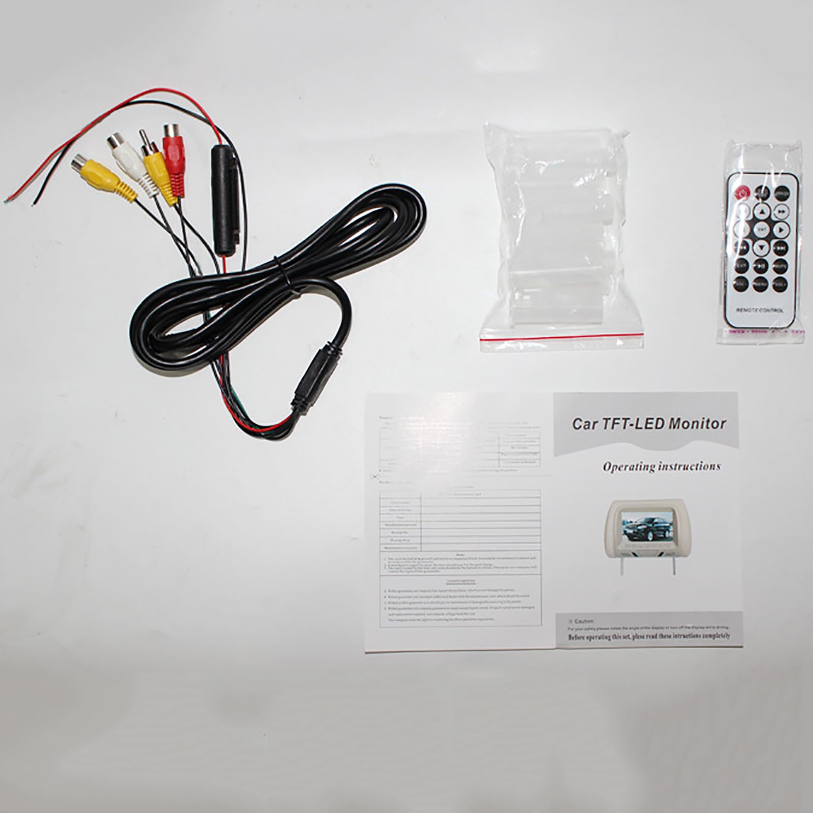 Monitor per Poggiatesta per Auto (7 Pollici), Lettore Dvd di Navigazione Universale per Auto, Display HD 16:9/4:3, Telefono + Connessione Bluetooth, Distanza Regolabile,Black
