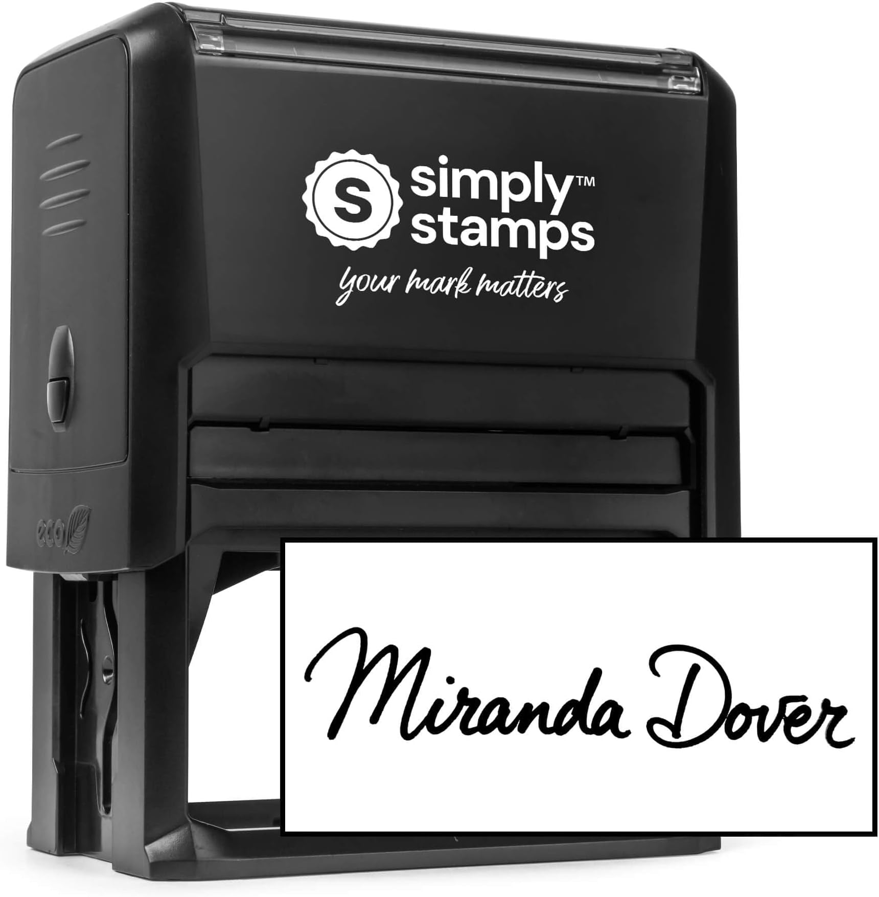 - Custom Signature Stamp - Personalized Insignia - Self-Inking - Your Choice of 7 Ink Colors! (1, Xtra Wide)