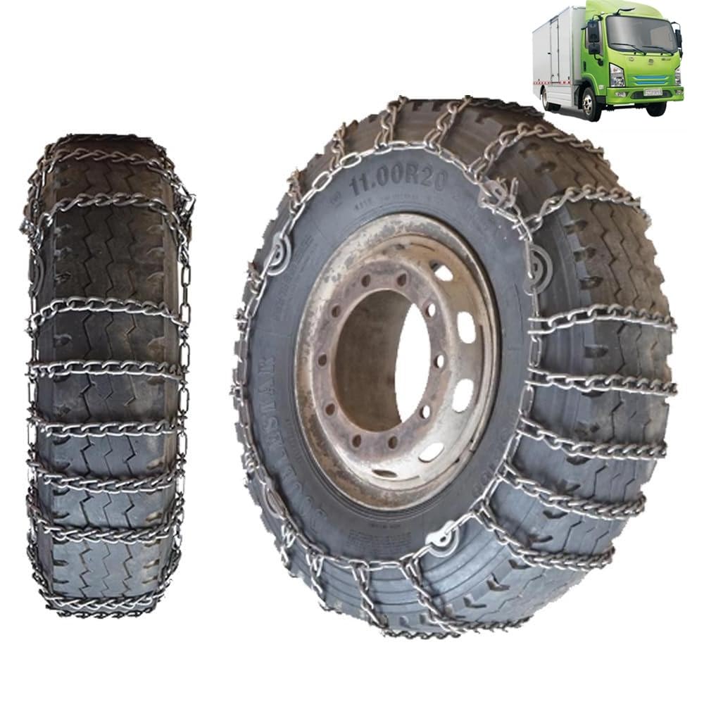 9mm Set of 2 Snow Tire Chains for Car SUV Pickup Trucks Van Trucks ATV Semi Trucks Light Truck Heavy Goods Vehicles 8.25-20 9mm 9R22.5