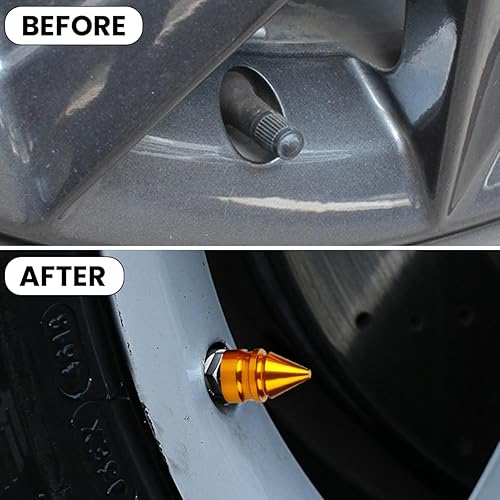 Miniatura 5 de Tapones para válvulas de neumáticos de automóvil, paquete de 8 tapones de presión de aire de aleación de aluminio, accesorios universales a prueba