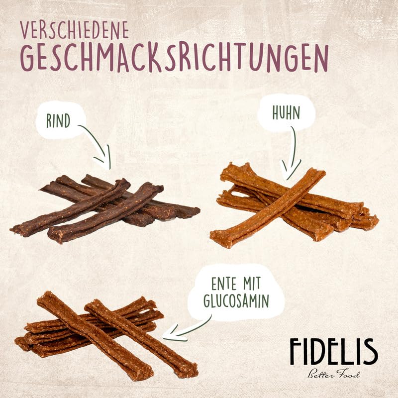 Fidelis - Vitalkaustange Ente - Zahnpflege Snacks für Hunde 500g-Eimer - Luftgetrocknete Leckerlis aus 100% Natürlichen Rohstoffen - Snack zur Zahnhygiene
