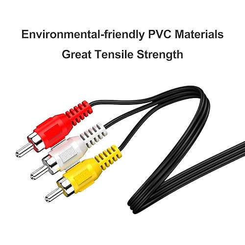 Miniatura 3 de Cable de salida de audio AV Handycam de 0.138 in a RCA para videocámara, 1/8 pulgadas TRRS a 3 RCA macho cable AUX para TV, teléfonos inteligentes,