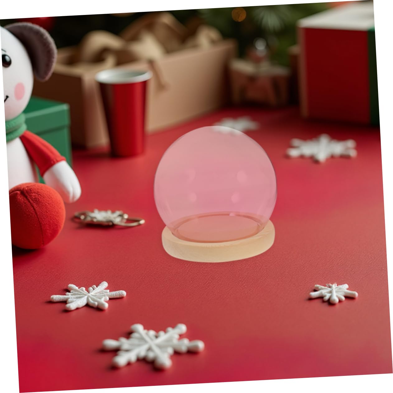 Zerodeko Espositore in Vetro Trasparente Con Base in Vetro Per Fiori Eterni in Per Oggetti Da Cupola Rettangolare Per Decorazioni e