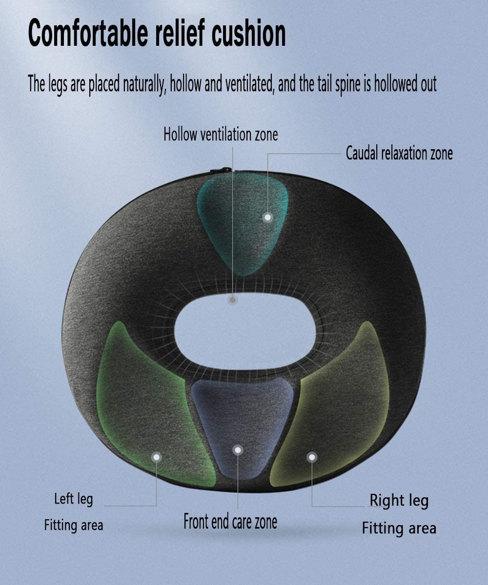 Donut Kissen Hämorrhoiden Steißbein Kissen für Druckentlastung Orthopädisches Ring Sitzkissen für Zuhause/Auto/Büro 45x40x7.5cm