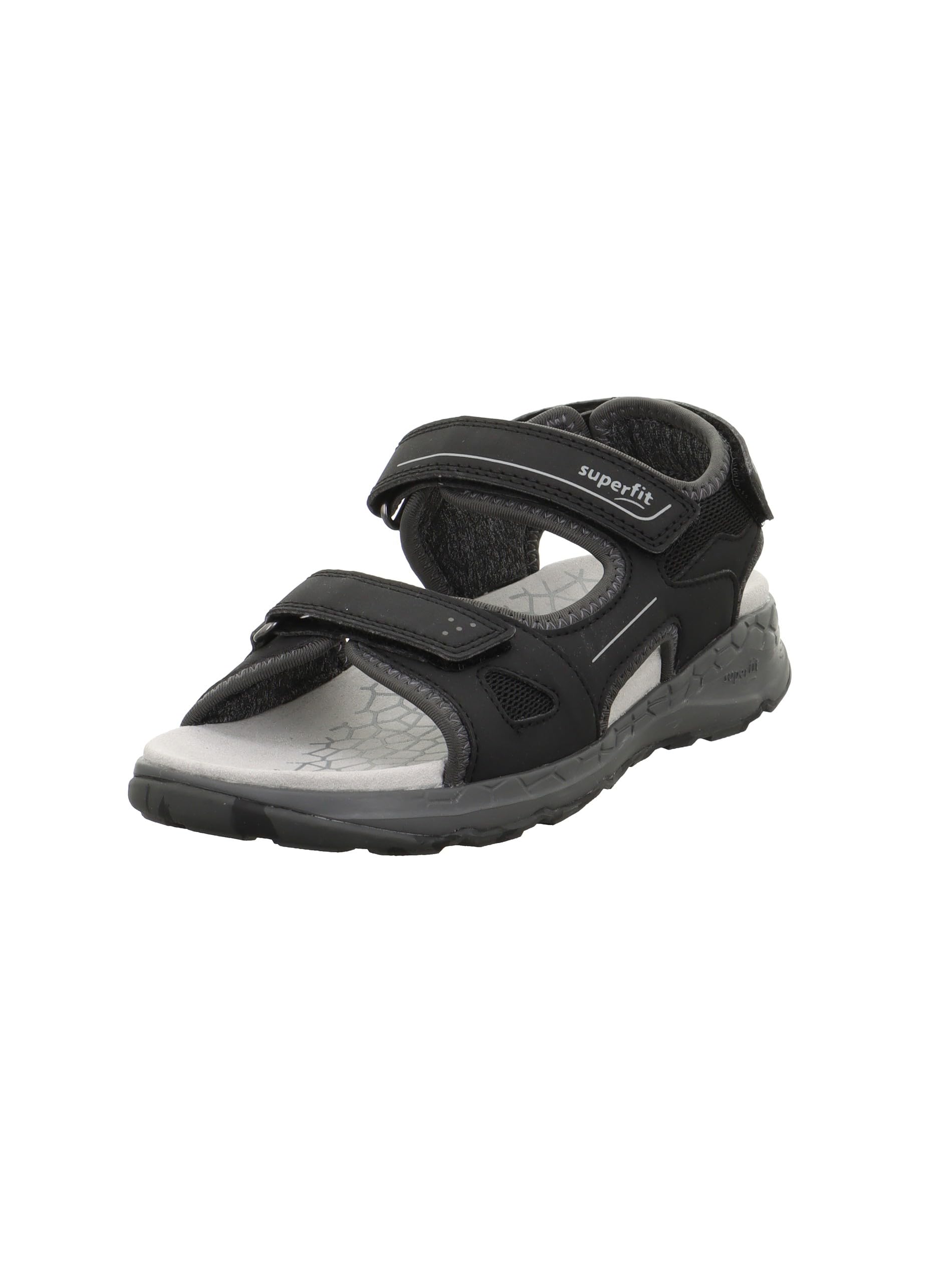 Superfit Boys Criss Cross Sandals, Black Grey 0010, 6 UK