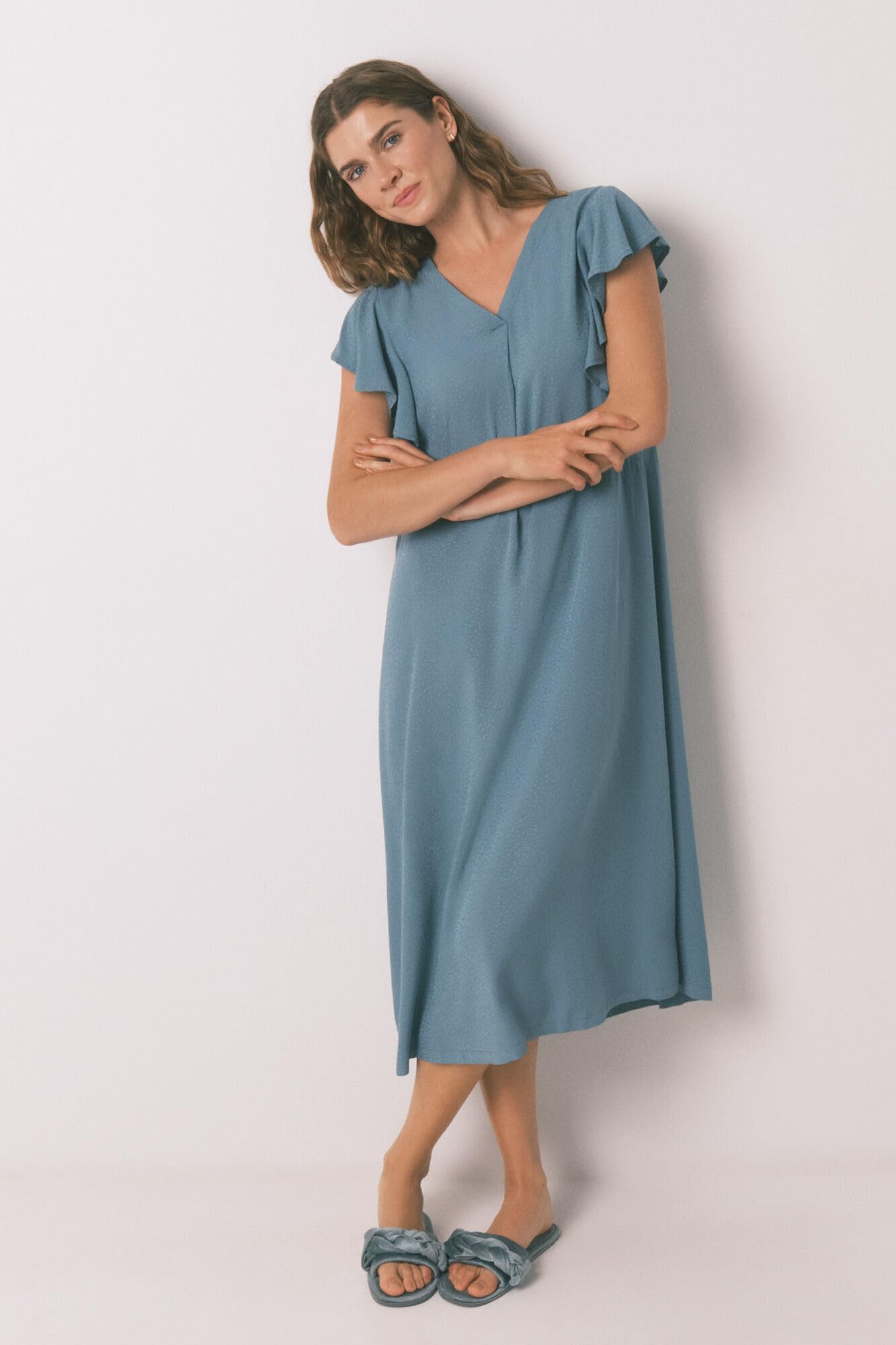 Women'secret Camisón Largo de Manga Corta Colección Forest Camisón Mujer
