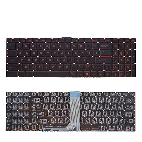 Msi GS60 GT72 GE62 GL62 GL72 CX62 WS70 GS70 GV62 MS-16J5 MS-1796 MS-1799 MS-16J9�p�o�b�N���C�g�t��US���V�A��m�[�g�p�\�R���L�[�{�[�h(US Red No Backlit)