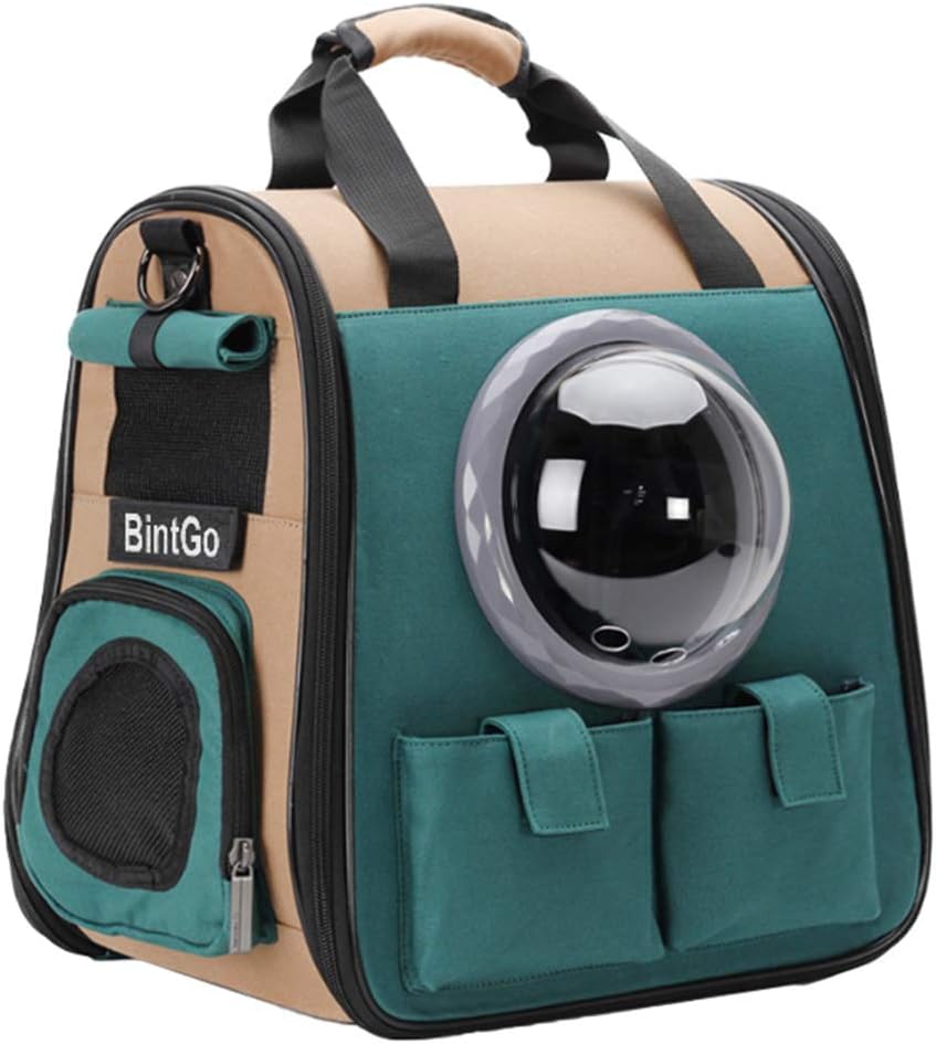 BinetGo Cat Backpack Dog Cat Carrier with Bubble Pet Carrier Backpack for Small Dogs Cats, Ventilated Breathable Design Dog Cat Bag for…
