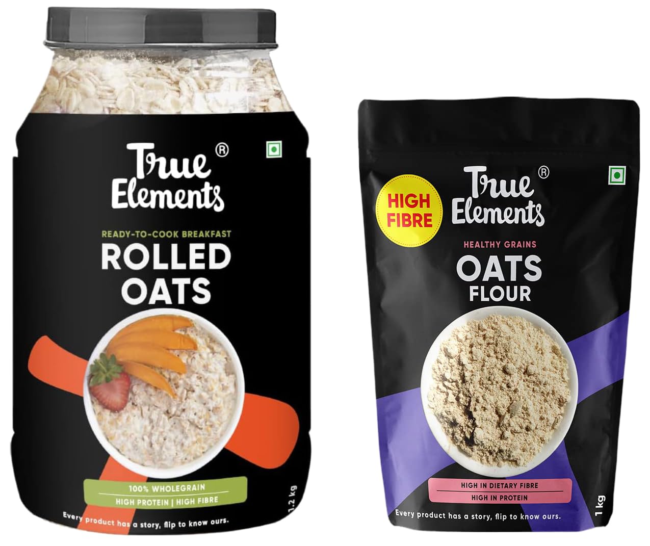True Elements Rolled Oats 1.2kg + Oats Flour 1kg Combo-picture-13