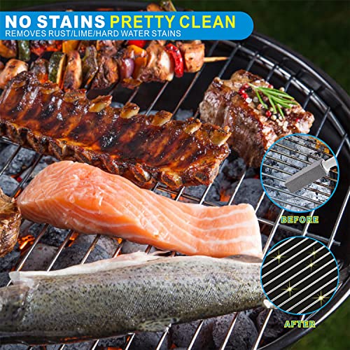 Pumice Stone Brush Toilet Bowl Cleaner With Extra Long Handle, 100% Natural Pumice Toilet Brush, Stain Remover Cleaning Brushes For Bath/Pool/Kitchen/Bbq Cleaning - 2 Pack With 2 Hooks #TOP4