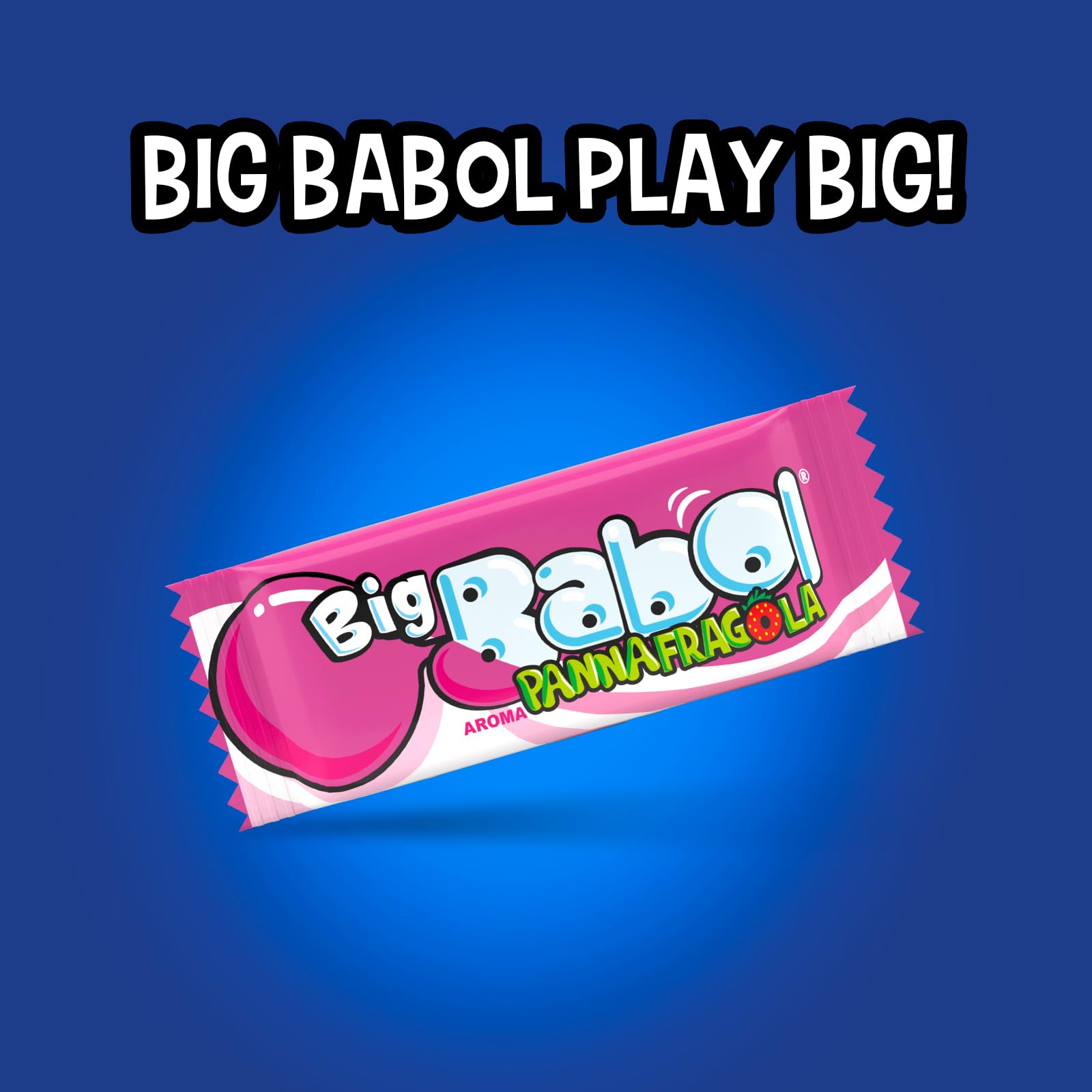 Big Babol Panna e Fragola Chewing Gum Morbido, senza Glutine, Gusto Panna e Fragola, Confezione da 200 Gomme da Masticare Incartate Singolarmente