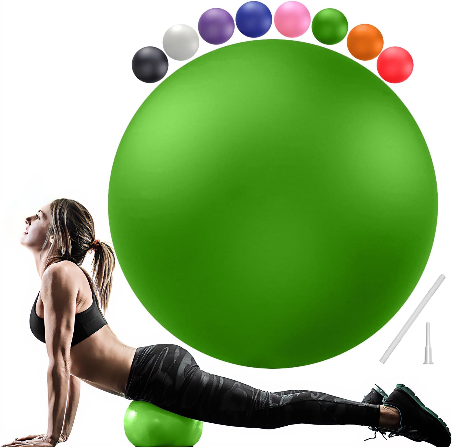 Soft Pilates Ball 9 Inch, Ideal Small Exercise Ball Between Knee Squeeze for Physical Therapy Yoga Core Medicine Abs Pt Bouncy, Mini Rubber Fitball Barre Workout Equipment for Women Men Kid Toddler