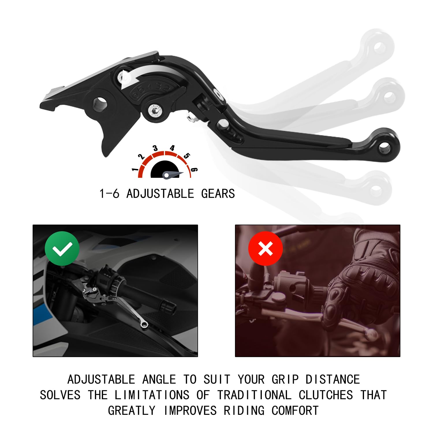Leviers de Frein et Embrayage Moto pour MT09 2015-2019, Kit Levier d'embrayage et Levier de Frein Moto CNC Réglables, Extensibles et Pliables