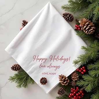 Personalized Wedding Handkerchiefs with Text - Custom Monogrammed Handkerchief for Men & Women - Gift for Him & Her