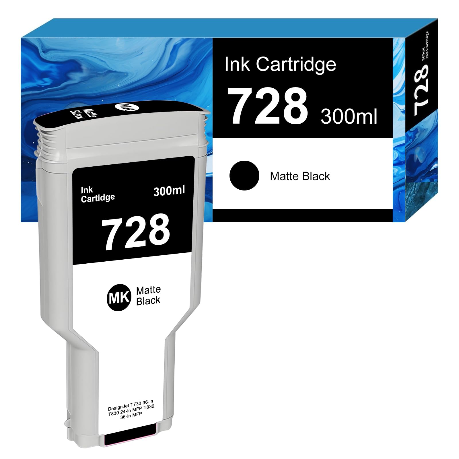 728 Cartucho de Tinta Negro Mate para Cartuchos de Tinta HP 728 HP728 F9J68A para HP DesignJet T730, HP DesignJet T830 (1x Matte Black)