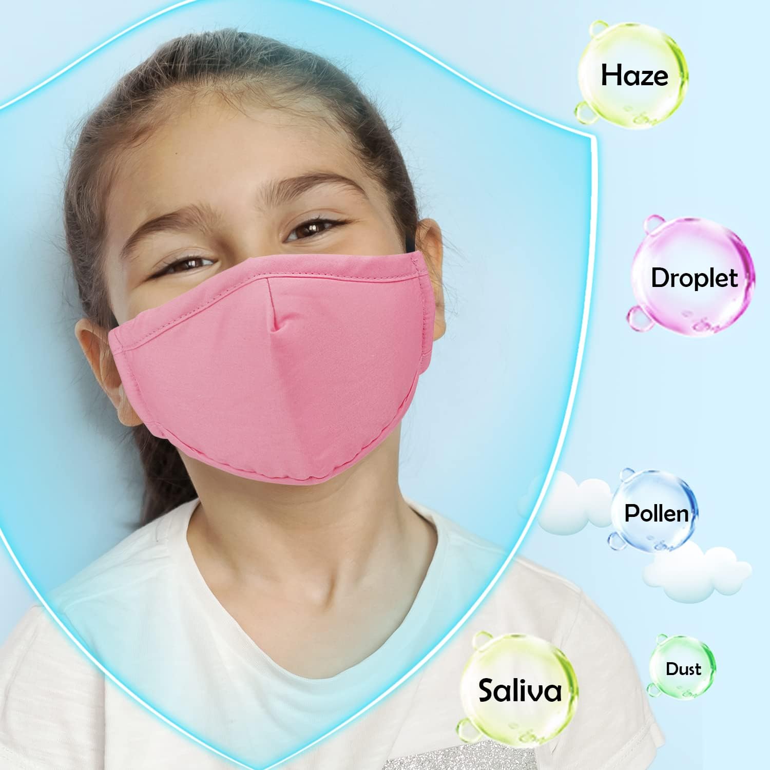PKQP 3 PCS Unisex Washable Reusable 3 Layers Adjustable Comfortable Protective Cotton Face Madks