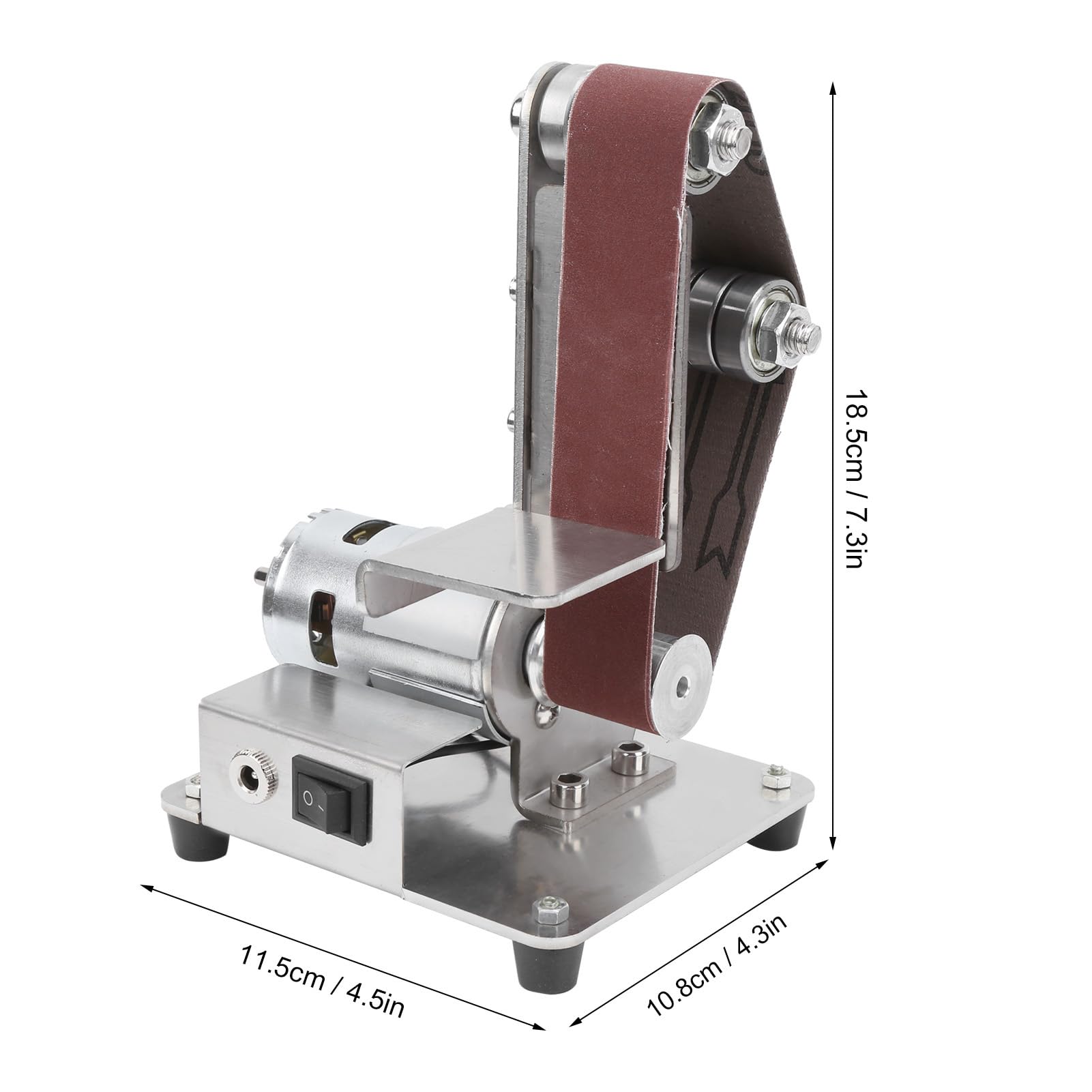 Levigatrice a Nastro Elettrica Banco 4500-9000 RPM Smerigliatrice per Legno Metallo Affilatura con Supporto