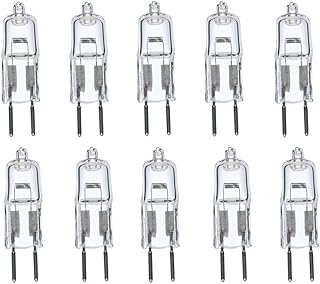 G5.3 Halogen Bulbs 20 Watt G5.3 12V 20W Halogen Bulbs JC Bi-Pin Base Light 20 Watt 12 Volt Halogen Light Lamps,Low Voltage 12V,Clear Glass Lens,Warm White 2700K,10 Pack