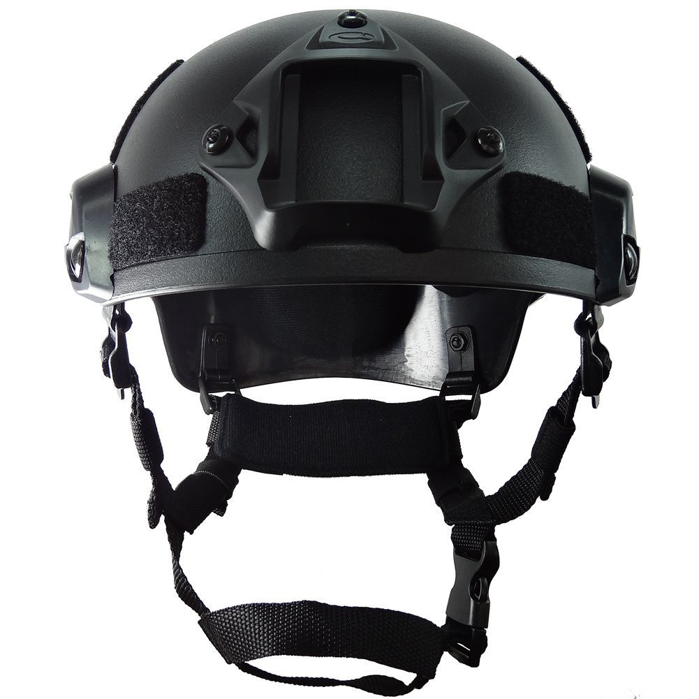 ATAIRSOFT Mich 2001 Style Casque de Protection de Combat avec Côté Rail & NVG Montage pour Airsoft Tactique Paintball Militaire Armée Chasse Noir